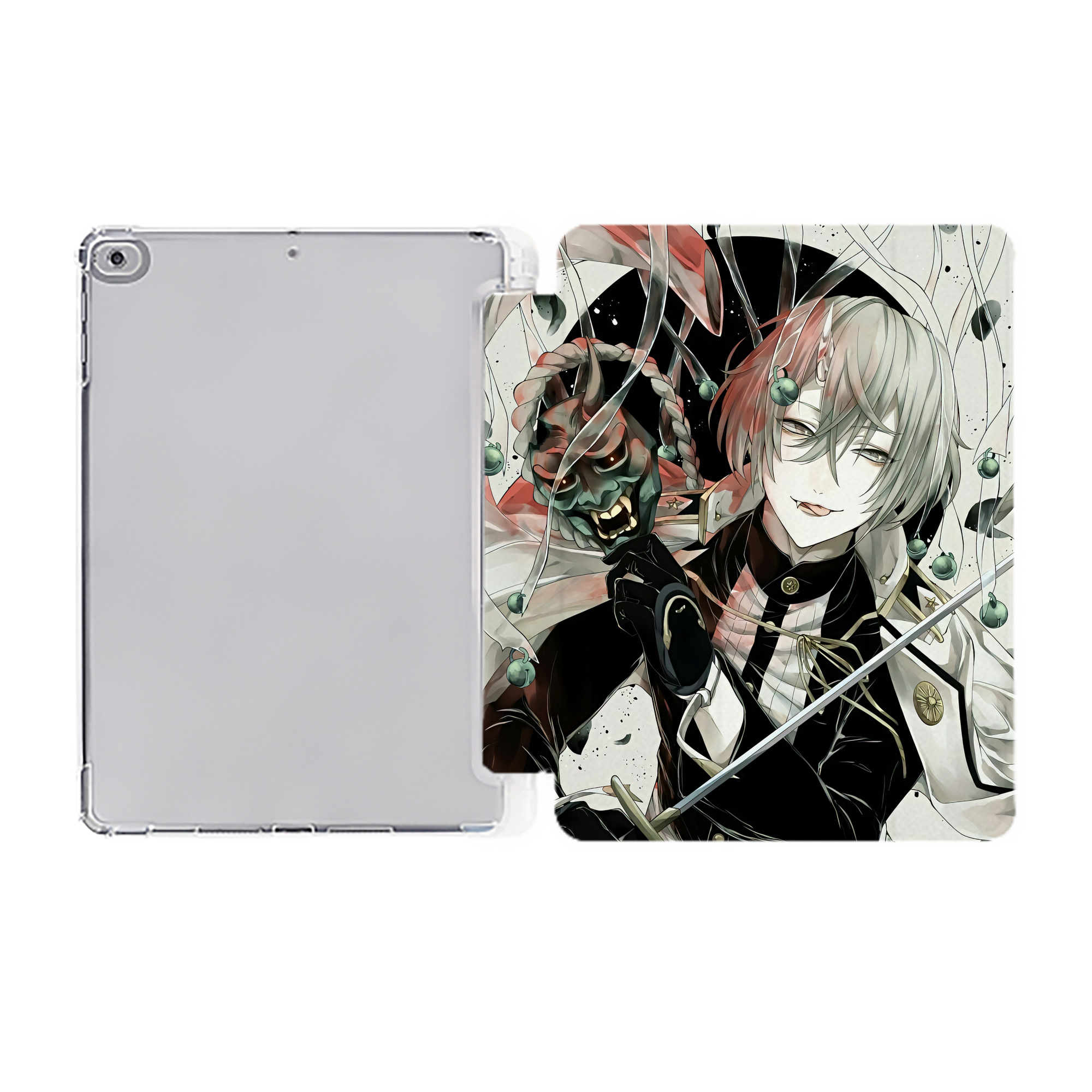 （画像用） 刀剣乱舞 Touken Ranbu IPad ケース ペン収納付き 三つ折りスタンド PUレザー×シリコン 対応機種9.5/10.5/10.9インチ